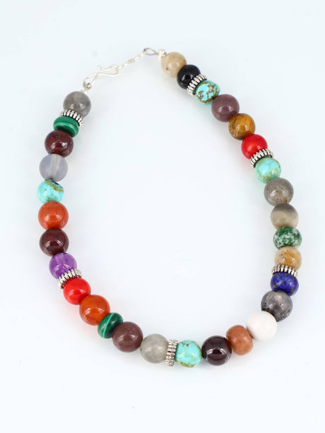 Multi Stone Single Strand Beaded Bracelet - PuebloDirect.com