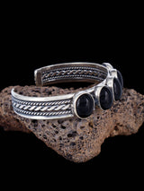 Native American Jewelry Onyx Cuff Bracelet - PuebloDirect.com
