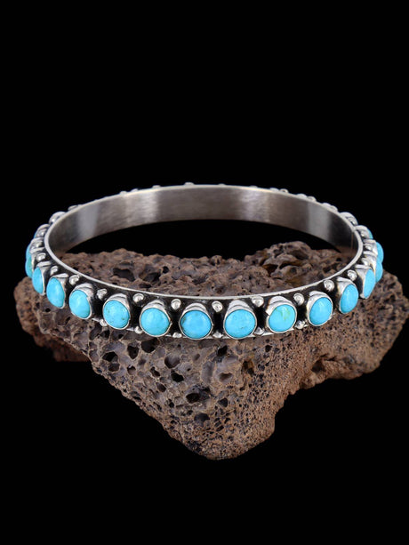 Native American Sleeping Beauty Turquoise Bangle Bracelet - PuebloDirect.com