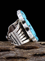 Turquoise Cluster Sterling Silver Ring, Size 8 - PuebloDirect.com