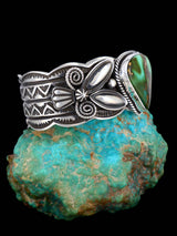 Navajo Jewelry Sterling Silver Natural Royston Turquoise Cuff Bracelet - PuebloDirect.com