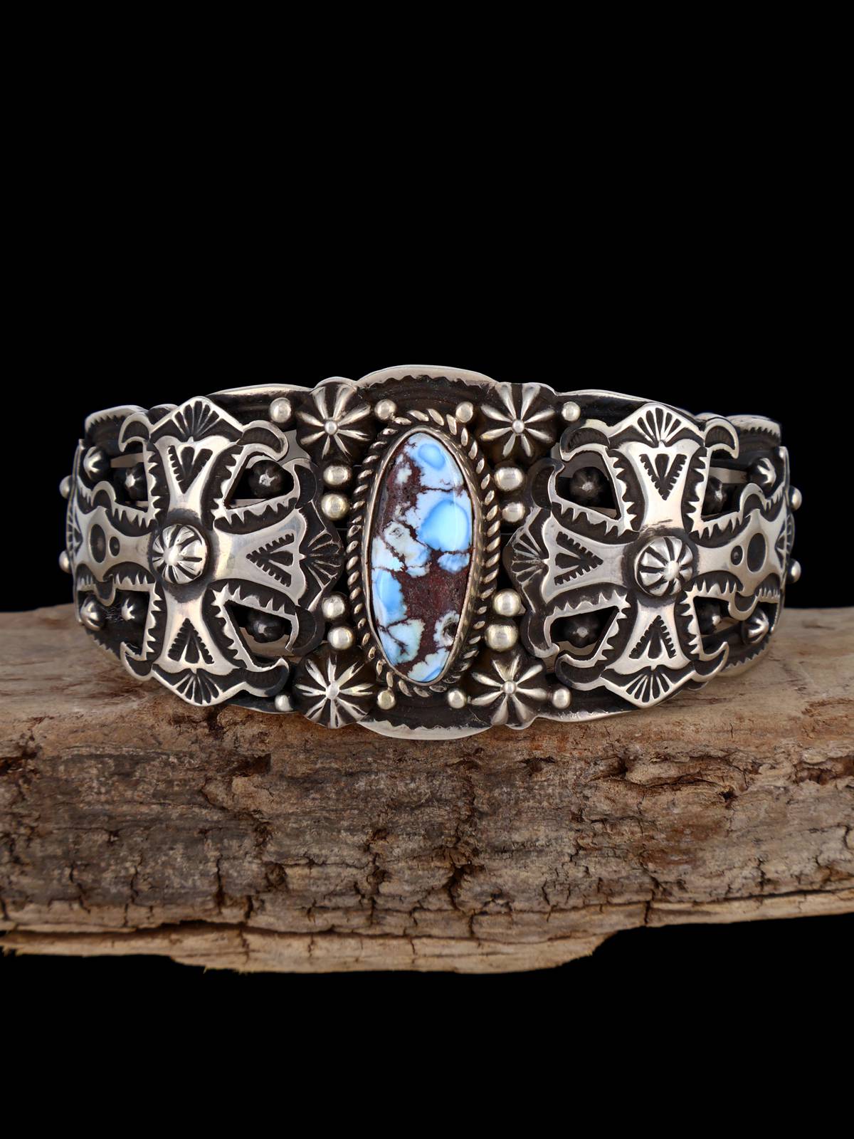 Navajo Jewelry Natural Golden Hill Turquoise Cuff Bracelet - PuebloDirect.com