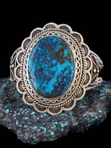 Vintage Native American Turquoise Sterling Silver Cuff Bracelet - PuebloDirect.com