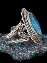 Vintage Native American Turquoise Sterling Silver Cuff Bracelet - PuebloDirect.com