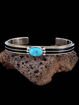 Native American Jewelry Kingman Turquoise Cuff Bracelet - PuebloDirect.com