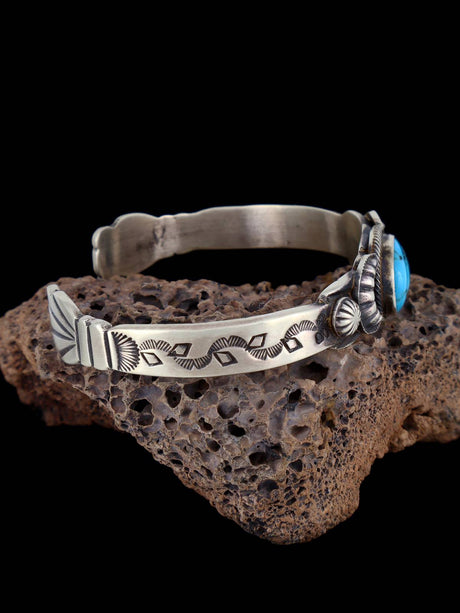 Navajo Turquoise Sterling Silver Cuff Bracelet - PuebloDirect.com