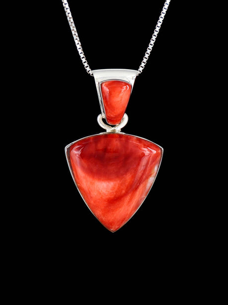 Native American Sterling Silver Spiny Oyster Pendant - PuebloDirect.com