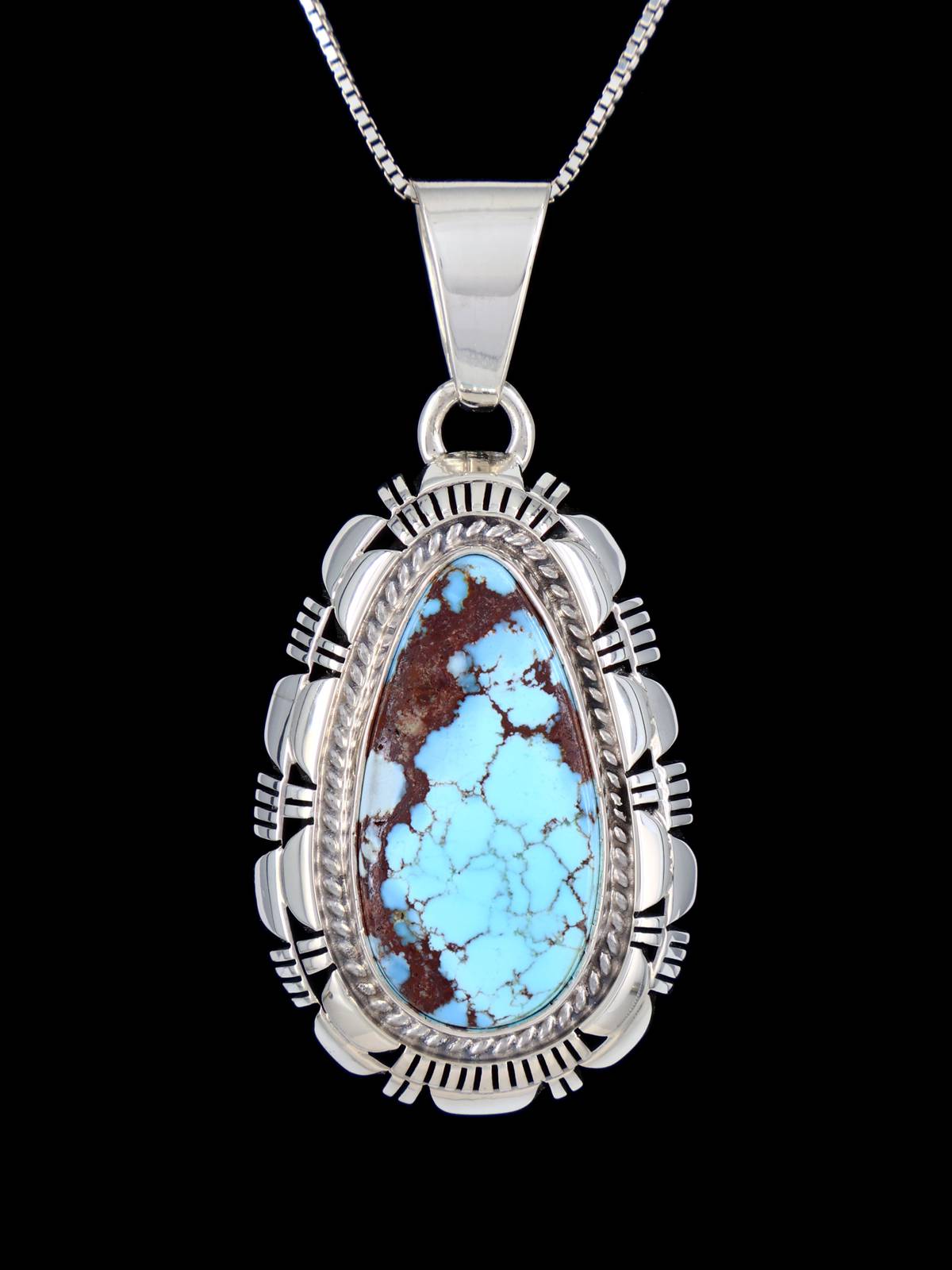 Sterling Silver Natural Golden Hill Turquoise Navajo Pendant - PuebloDirect.com