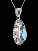 Sterling Silver Natural Golden Hill Turquoise Navajo Pendant