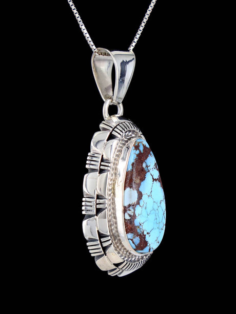 Sterling Silver Natural Golden Hill Turquoise Navajo Pendant