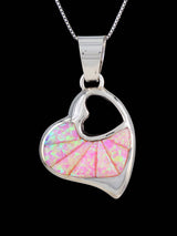 Native American Opalite Inlay Heart Pendant - PuebloDirect.com