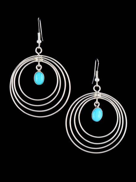 Native American Jewelry Turquoise Dangle Earrings - PuebloDirect.com