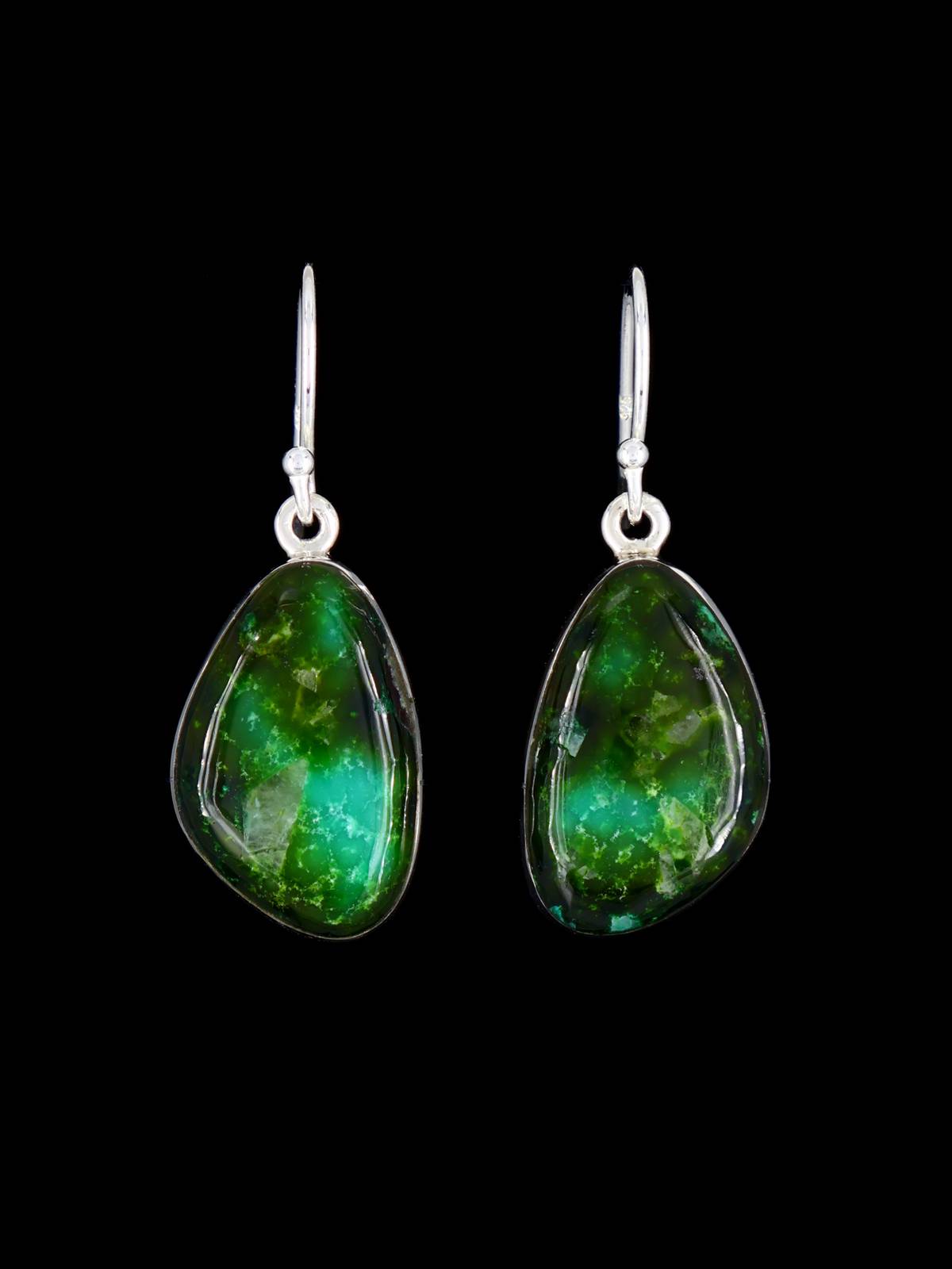 Native American Jewelry Sonoran Gold Turquoise Dangle Earrings - PuebloDirect.com