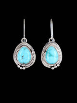 Sterling Silver Navajo Turquoise Dangle Earrings - PuebloDirect.com