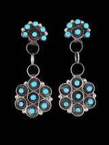 Zuni Sterling Silver Turquoise Post Earrings - PuebloDirect.com