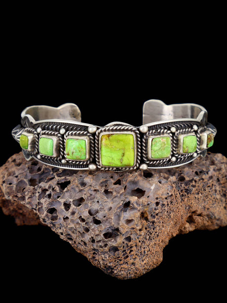 Native American Jewelry Natural Orvil Jack Turquoise Cuff Bracelet - PuebloDirect.com