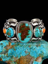 Native American Jewelry Sterling Silver Pilot Mountain Turquoise Cuff Bracelet - PuebloDirect.com