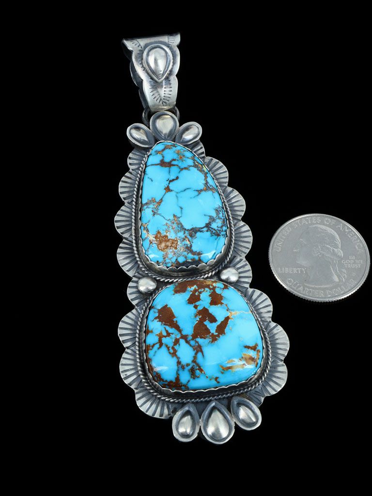 Native American Jewelry Natural Royston Turquoise Pendant - PuebloDirect.com
