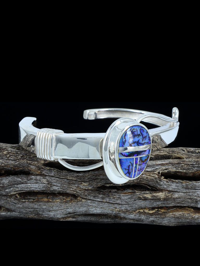 Native American Indian Monarch Opal Inlay Bracelet - PuebloDirect.com