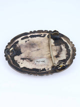 Vintage Navajo Heavy Sterling Silver Turquoise Belt Buckle - PuebloDirect.com