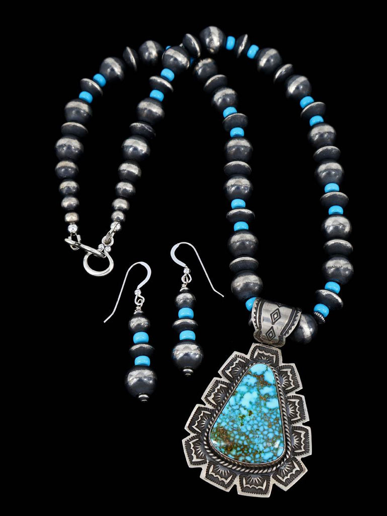 Native American Jewelry Kingman Turquoise Necklace Set - PuebloDirect.com