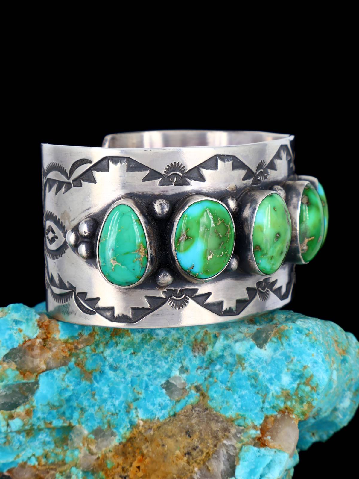 Native American Jewelry Sonoran Gold Turquoise Cuff Bracelet - PuebloDirect.com