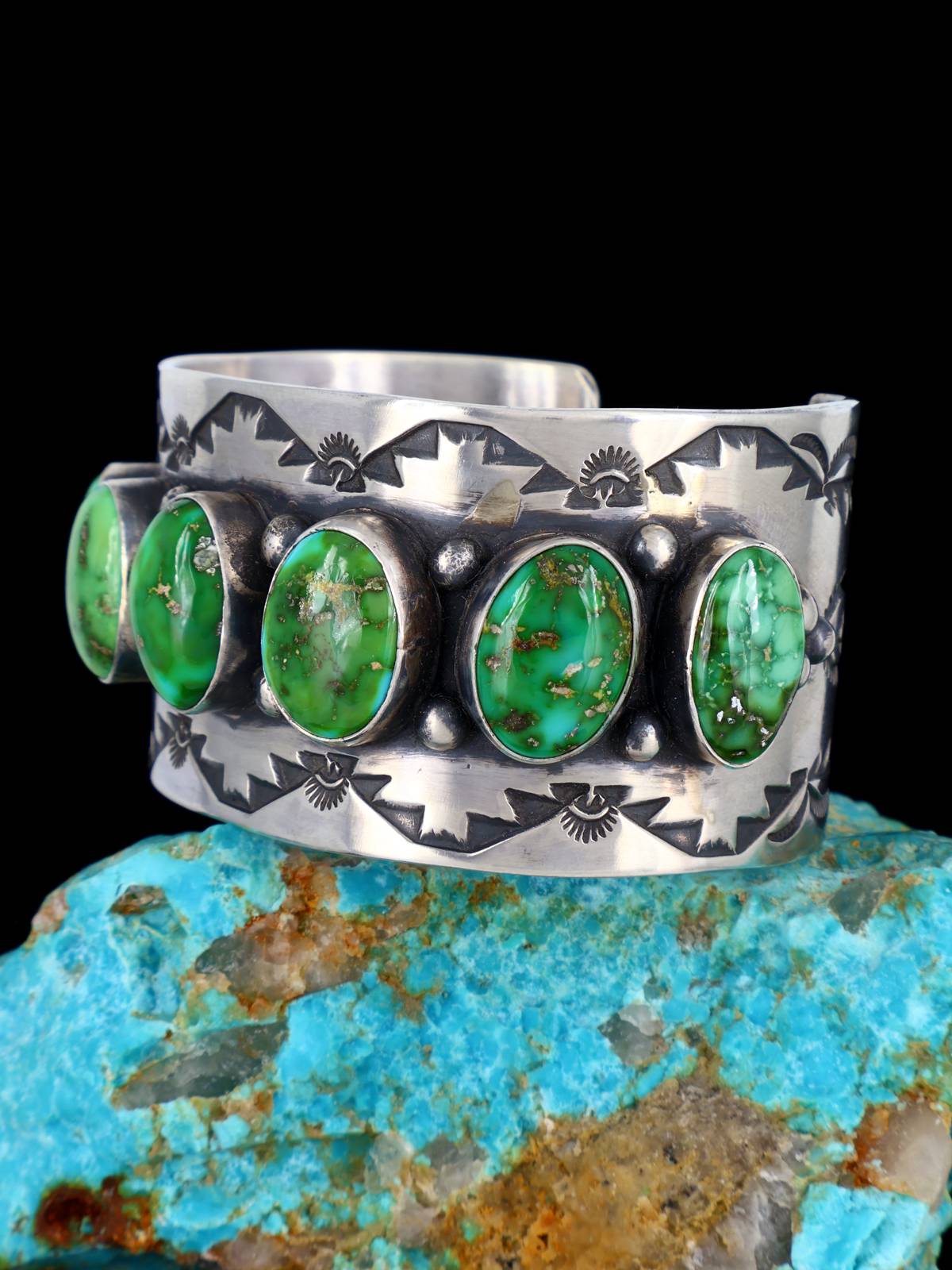 Native American Jewelry Sonoran Gold Turquoise Cuff Bracelet - PuebloDirect.com