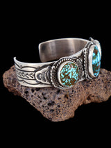Native American Jewelry Kingman Turquoise Cuff Bracelet - PuebloDirect.com