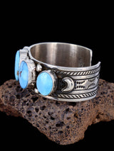 Native American Jewelry Natural Golden Hill Turquoise Sterling Silver Cuff Bracelet - PuebloDirect.com