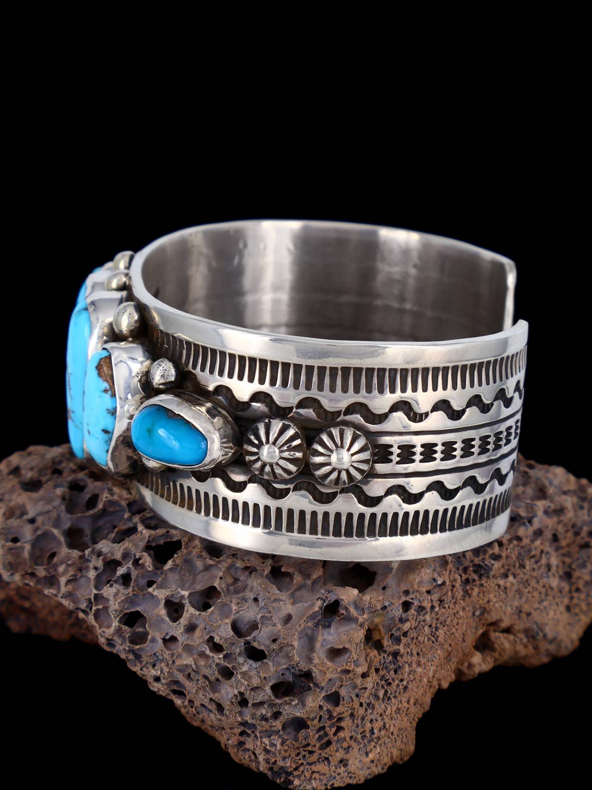 Native American Jewelry Royston Turquoise Cuff Bracelet - PuebloDirect.com