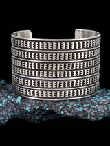Native American Sterling Silver Stamped Cuff Bracelet
