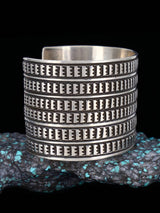 Native American Sterling Silver Stamped Cuff Bracelet