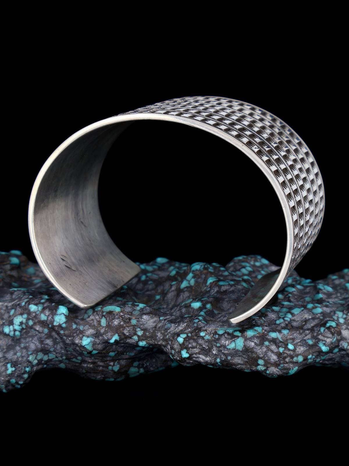 Native American Sterling Silver Stamped Cuff Bracelet