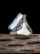 Navajo Sculpted Kingman Turquoise Ring Size 11