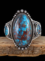 Native American Jewelry Sterling Silver Turquoise Cuff Bracelet