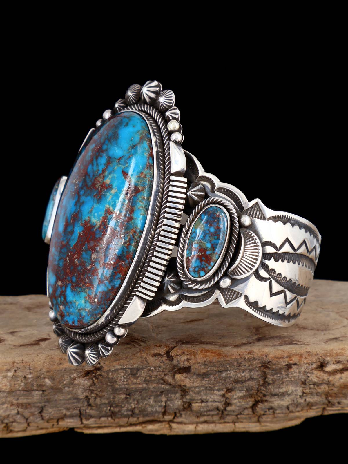 Native American Jewelry Sterling Silver Turquoise Cuff Bracelet