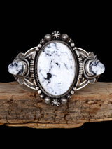 Bijoux indiens amérindiens Bracelet manchette en buffle blanc