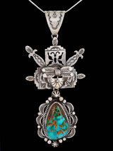 Native American Sterling Silver Royston Turquoise Kachina Pendant