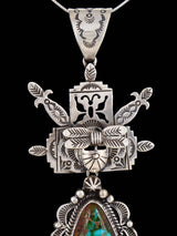 Native American Sterling Silver Royston Turquoise Kachina Pendant