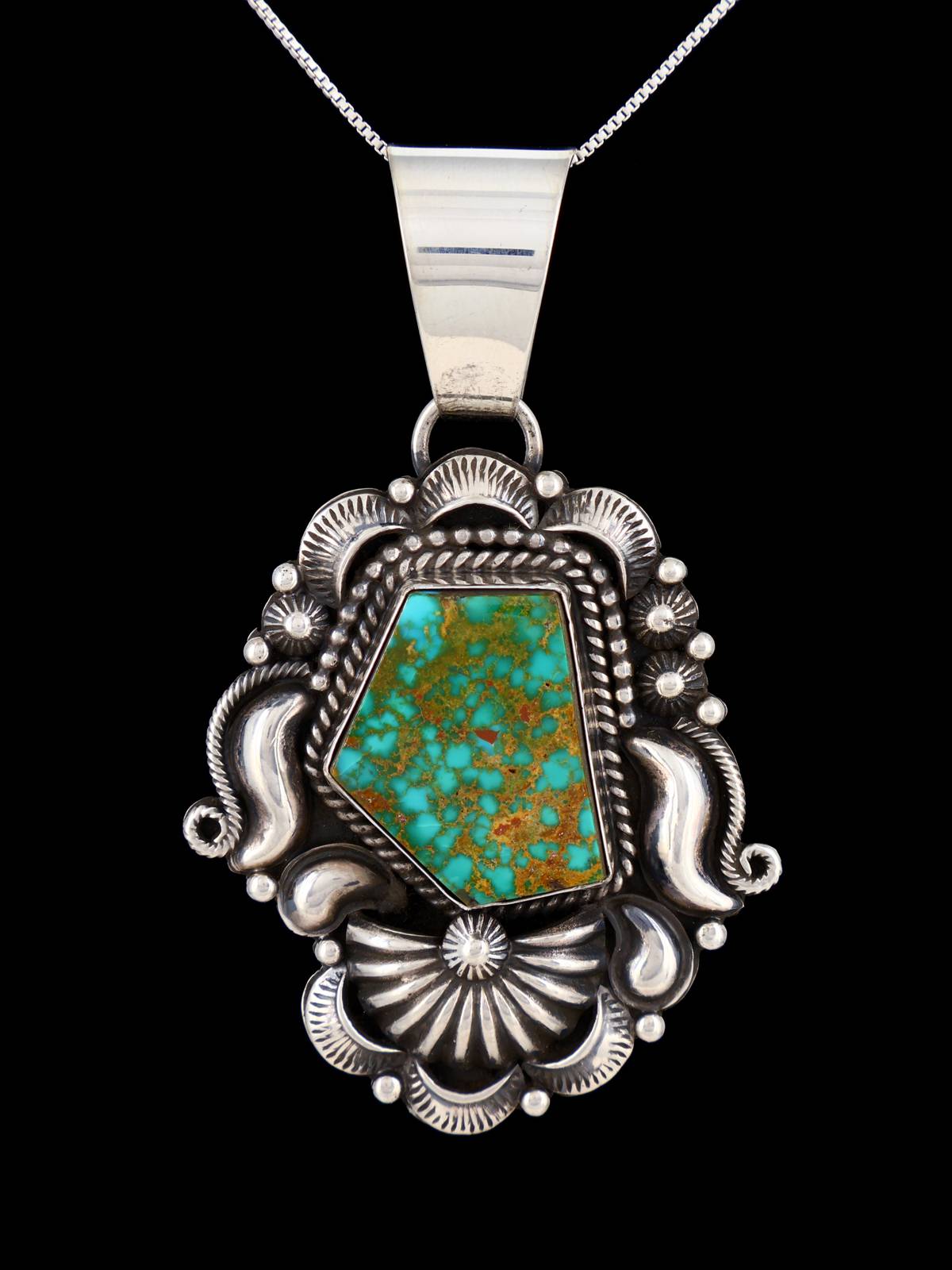 Native American Jewelry Natural Royston Turquoise Pendant