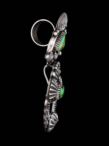 Native American Sterling Silver Orvil Jack Turquoise Naja Pendant