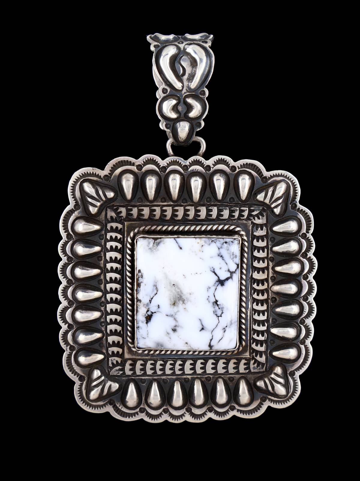 Native American Sterling Silver White Buffalo Pendant