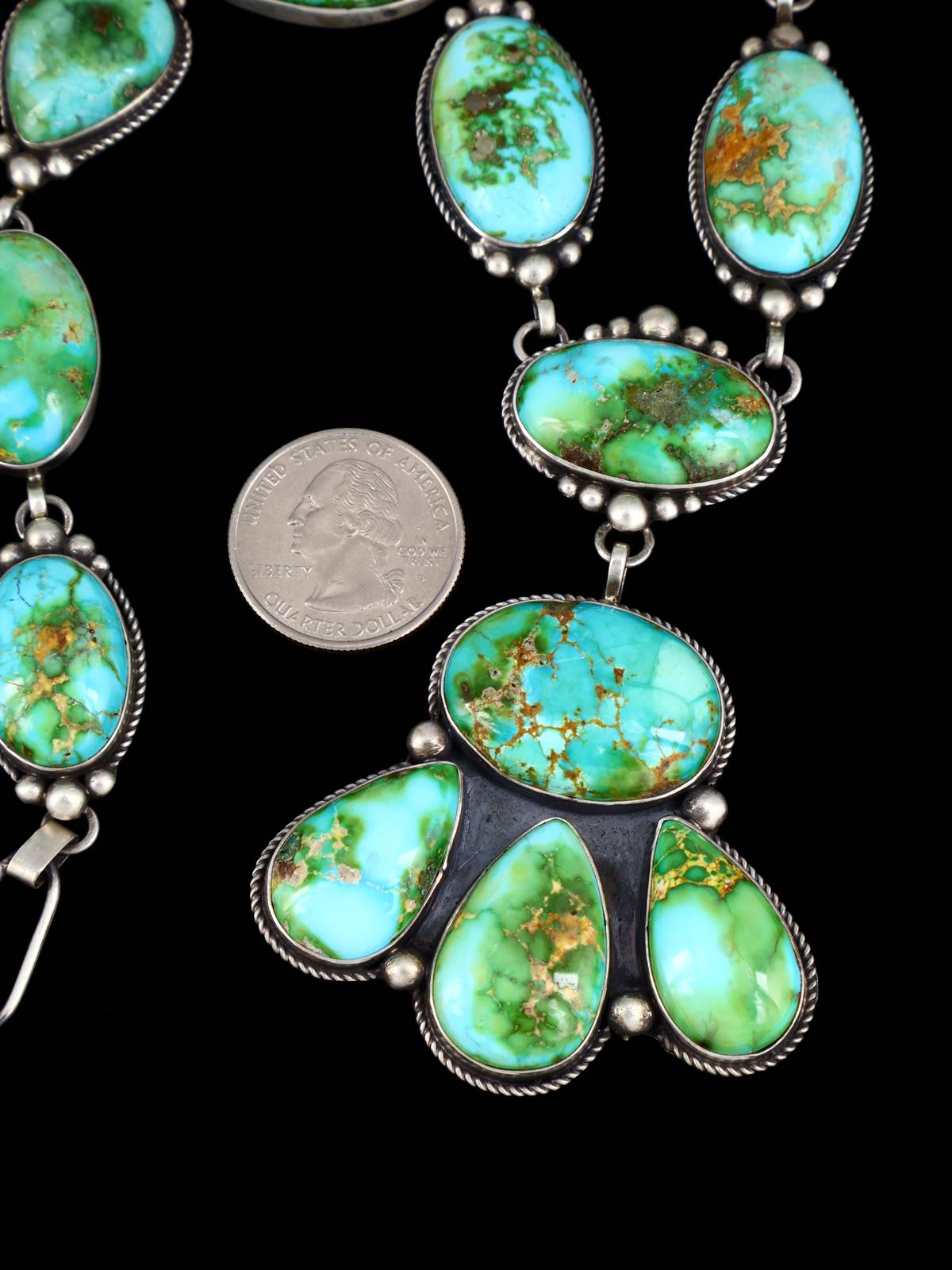 Collar Y Lariat Turquesa de Oro Sonorense de Nativos Americanos