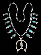 Native American Sterling Silver Squash Blossom Necklace