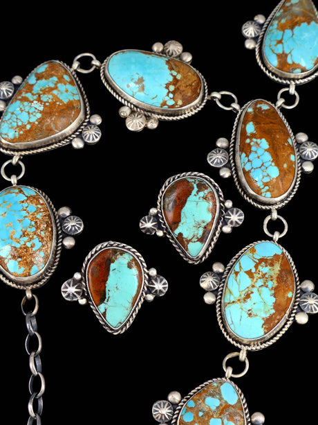 Native American Jewelry #8 Turquoise Lariat Necklace Set