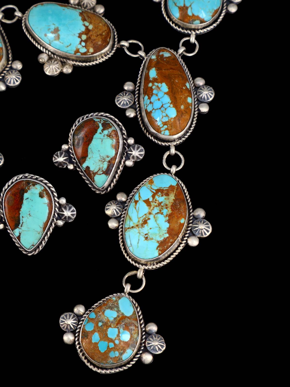 Native American Jewelry #8 Turquoise Lariat Necklace Set