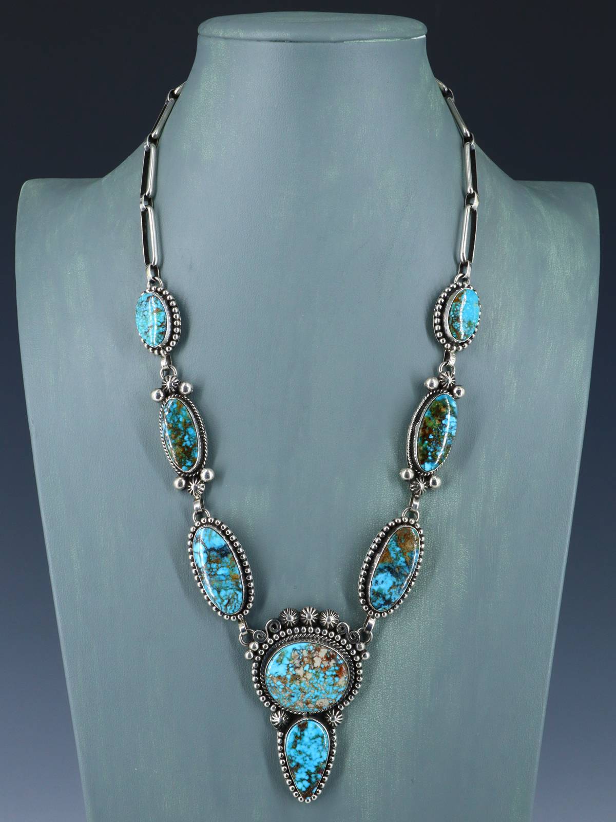 Joyería Nativa Americana Kingman Collar Lariat Turquesa