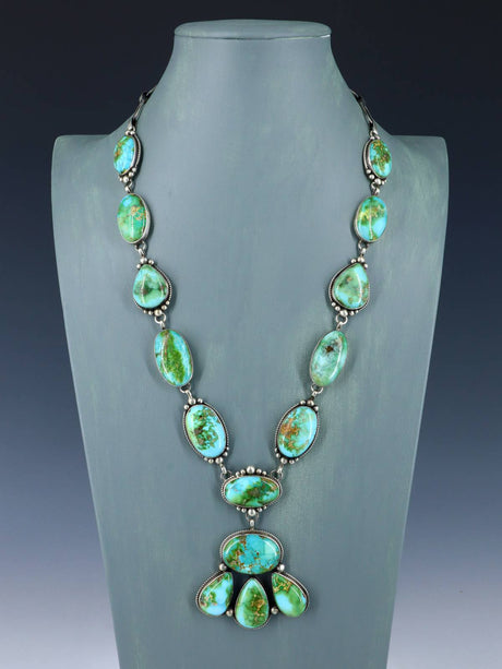 Collar Y Lariat Turquesa de Oro Sonorense de Nativos Americanos