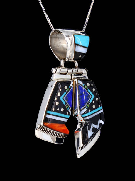 Collar de ónix de plata de ley nativo americano de la finca