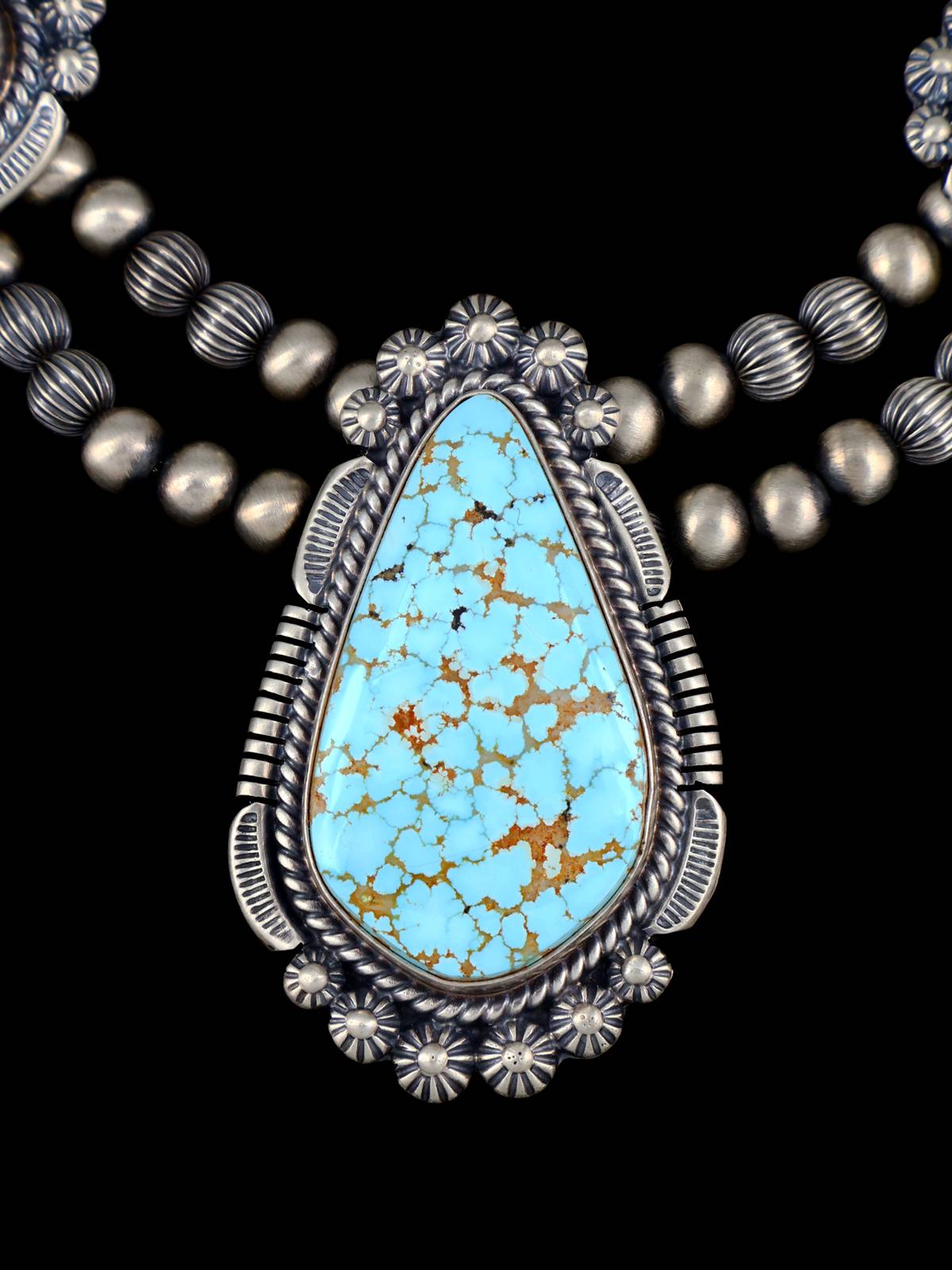 Juego de collar y aretes de color turquesa Kingman de joyería nativa americana